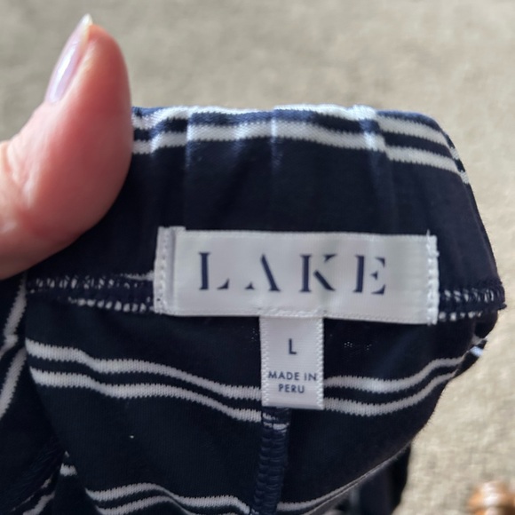 Lake Pajamas Size Large Women’s Blue Stripe Sleep Bottom Shorts Pima Cotton - Picture 3 of 5